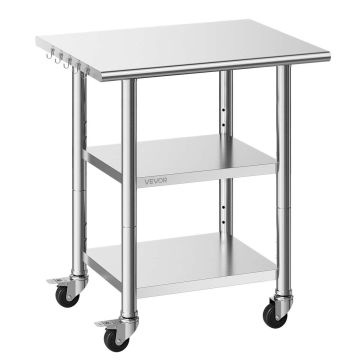 Kitchen workbench VEVOR YH3-J-30, 2 shelves, 76.2 × 86.4 × 61 cm