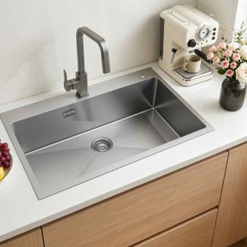Zlew kuchenny VEVOR FS-SKU1, jednokomorowy, 850 × 450 × 190 mm