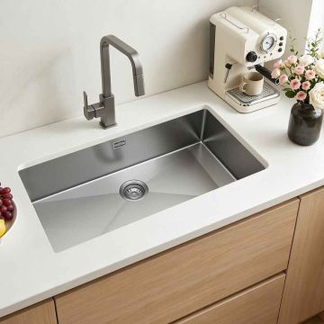 Zlew kuchenny VEVOR SF-SKU2, jednokomorowy, podblatowy, 850 × 450 × 190 mm