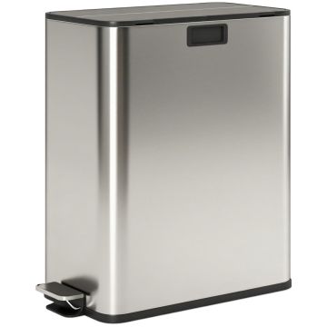 Kitchen trash can, 2 compartments, 56 l, 30 × 53.4 × 67 cm