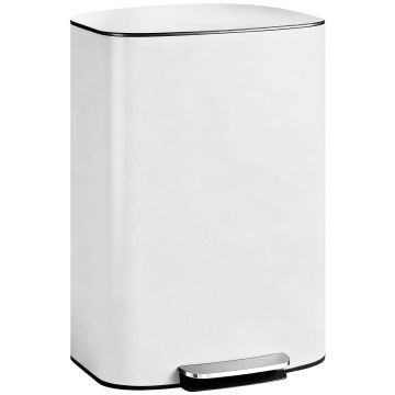 Kitchen trash can, 50 l, white, 45.1 × 62.2 × 36.5 cm