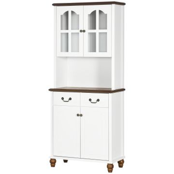 Kitchen cabinet Homcom 76x38x182cm., white/brown