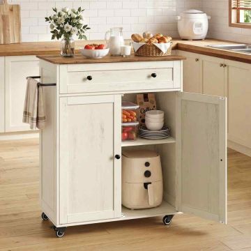 VASAGLE kitchen cabinet, with drawer and castors, 78.5 × 89.2 × 40 cm