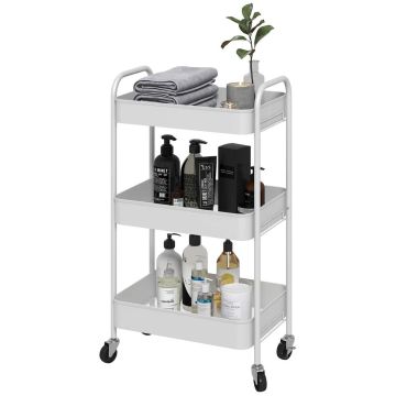 Kitchen trolley Homcom 45x30.6x79cm., white
