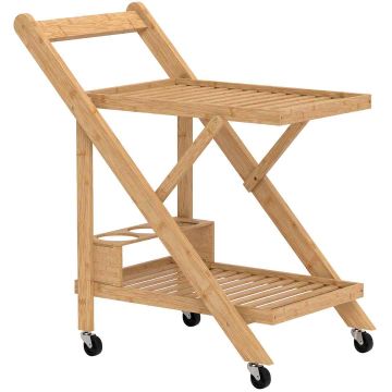 Kitchen trolley Homcom 66x40x70cm., light brown