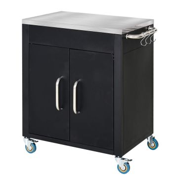 Kitchen trolley Homcom 86x50x86.5cm., black/silver
