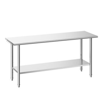 Kitchen table VEVOR YH2-72, 2 shelves, 182.9 × 86.4 × 61 cm