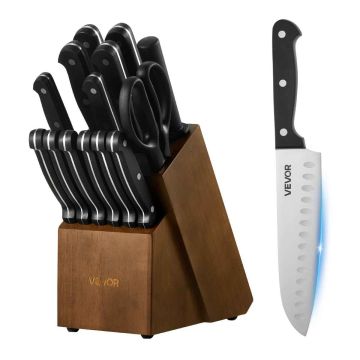 Zestaw noży kuchennych VEVOR KV13P43MM41-15PCS, 15 elementów, 20,5 × 12,5 × 31 cm
