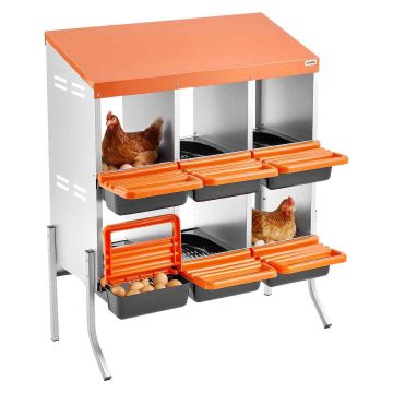 Gniazda dla kur VEVOR CNB-06-Noga, 6 przegródek, 795 × 990 × 525 mm