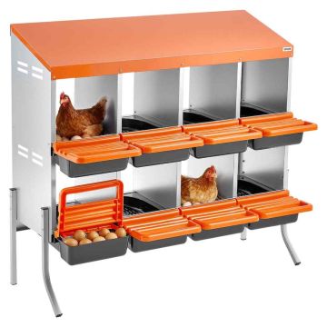 Gniazda dla kur VEVOR CNB-08-Noga, 8 przegródek, 106 × 99 × 52,5 cm