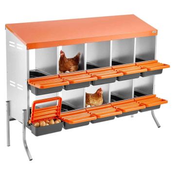 Gniazda dla kur VEVOR CNB-10-Nogi, 10 przegródek, 1320 × 990 × 525 mm