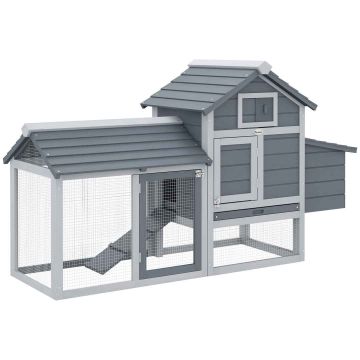 Chicken coop PawHut 150.5x54x87cm., gray/white