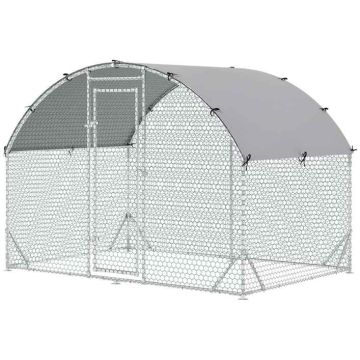 Chicken coop PawHut 280x190x197cm., silver color