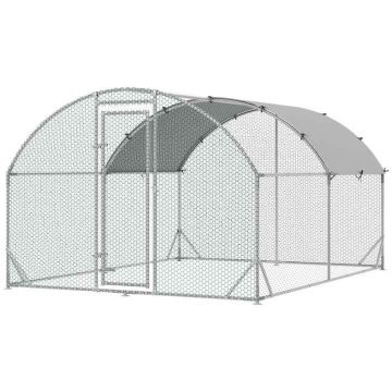 Chicken coop PawHut 280x380x197cm., silver color