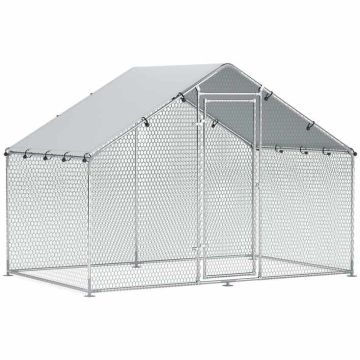 Chicken coop PawHut 300x170x190cm., silver color