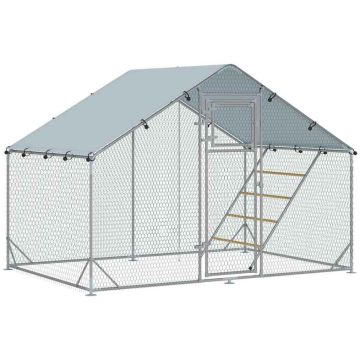 Chicken coop PawHut 300x200x195cm., silver color