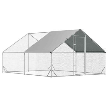 Chicken coop PawHut 300x400x200cm., silver color