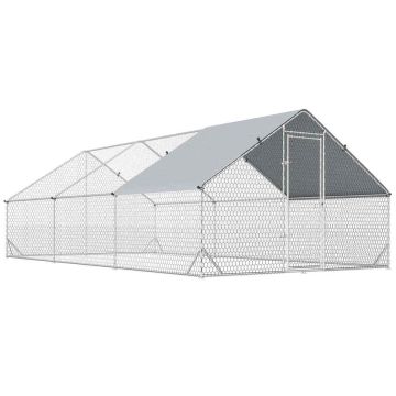 Chicken coop PawHut 300x600x200cm., silver color