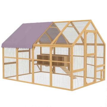 Chicken coop, with 5.2 m² running track and coop, 280 × 185.5 × 188 cm