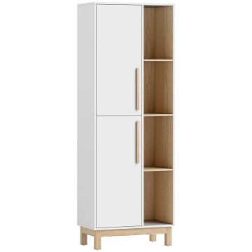 Szafka łazienkowa, 4 półki i 2 szafki, 62,5 × 176 × 35 cm