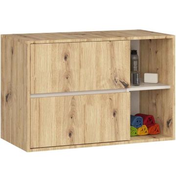 Szafka łazienkowa AKORD VAMI W90, 2 szuflady, brąz/beż, 90 × 60 × 45,5 cm