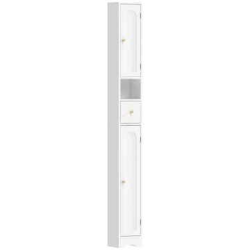 Bathroom cabinet, tall and narrow, White, 20 × 185 × 20 cm