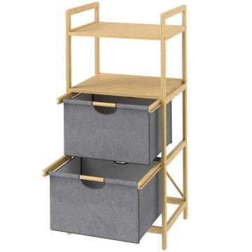 Bathroom cabinet Homcom 44x34x96cm., light brown/gray