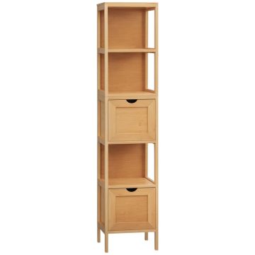 Bathroom cabinet Kleankin 30x30x140cm., light brown