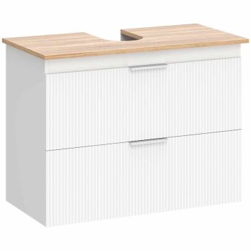 Bathroom cabinet with two drawers, 80 cm, white