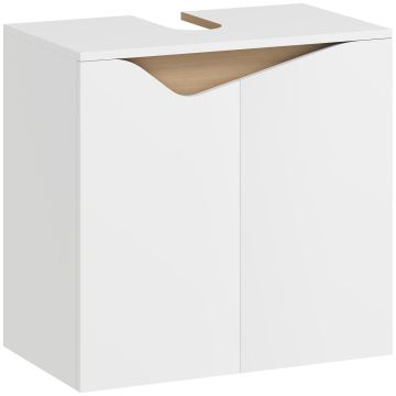 Szafka łazienkowa z otworem w kształcie litery U i drzwiami, 60 × 57,9 × 35 cm