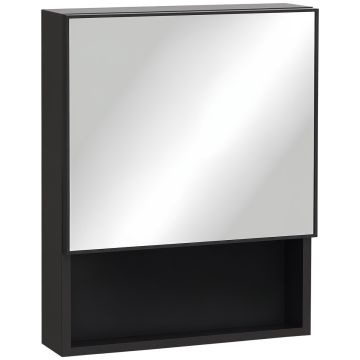Bathroom cabinet with mirror Kleankin 46x13.5x58cm., black