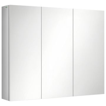 Bathroom cabinet with mirror Kleankin 70x12x55cm., white