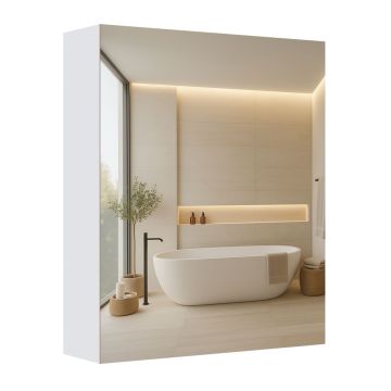 Szafka łazienkowa SONGMICS z lustrem, 1 drzwi, 50 × 60 × 13 cm
