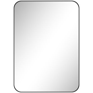 Lustro łazienkowe poziome lub pionowe, czarne, 50 × 70 × 2,5 cm
