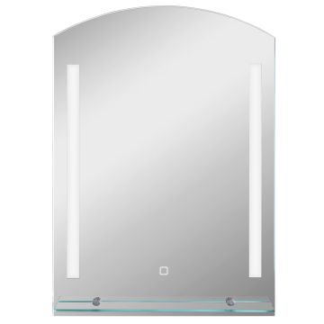 Bathroom mirror with LED lighting Kleankin 50x12x70cm., silver color