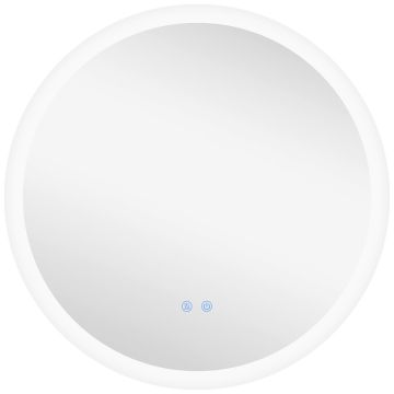 Lustro łazienkowe z oświetleniem LED Kleankin 70x70x3cm., białe