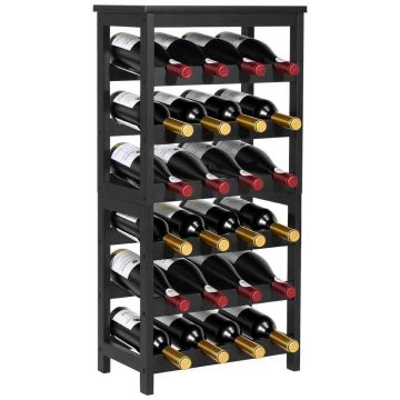 Stojak na wino VEVOR OPX-WR624, 24 butelki, 6 poziomów, czarny, 41 × 82,3 × 24 cm