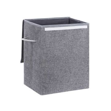 Linen imitation laundry basket 60 L, gray