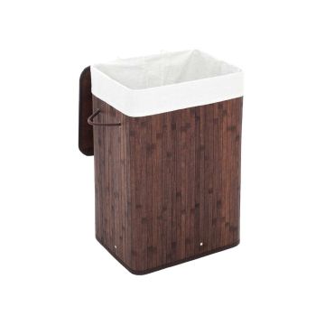 Bamboo laundry basket, 72 L capacity, brown