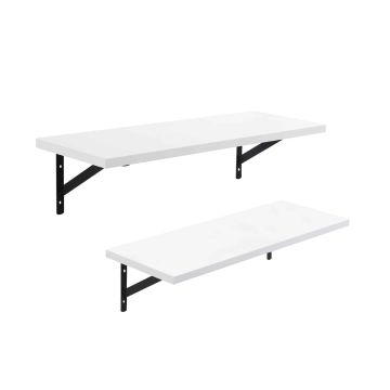 Wall shelf set, 2 pieces, white/black