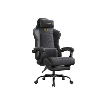 Fotel gamingowy SONGMICS OBG079B01, z podnóżkiem, 70 × 70 × 123,5–133 cm