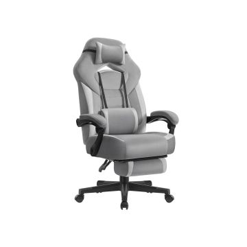 Fotel gamingowy SONGMICS OBG77BR z podnóżkiem, 69,7 × 118–128 × 72,4 cm