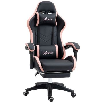 Gaming chair, with footrest, 65 × 65 × 121–129 cm
