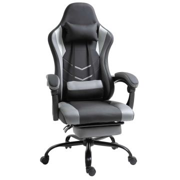 Fotel gamingowy Vinsetto 62x52x128cm, czarno-szary
