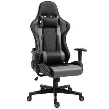 Fotel gamingowy Vinsetto 67,5x74x136cm, czarny/szary