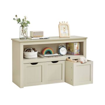 Skrzynia na zabawki VASAGLE LHS380W01, z półkami, 102 × 60 × 30 cm