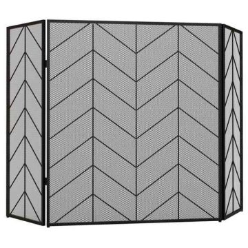 Osłona kominka Homcom 135x1,2x85cm., czarna