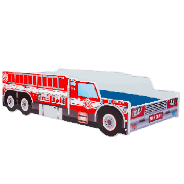 Children's bed Riko with mattress 165 cm x 84 cm x 43 cm, fire department
