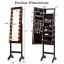 Standing mirror-jewelry cabinet 35x31.5x145cm., brown/black