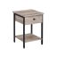 Stolik nocny LET055B02, szaro-czarny